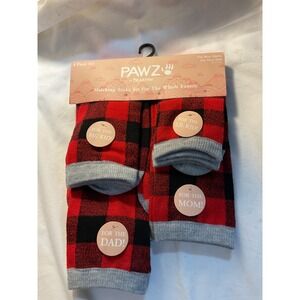 Pawz by Bearpaw Family‎ Matching Socks Set Red Black Buffalo Plaid New